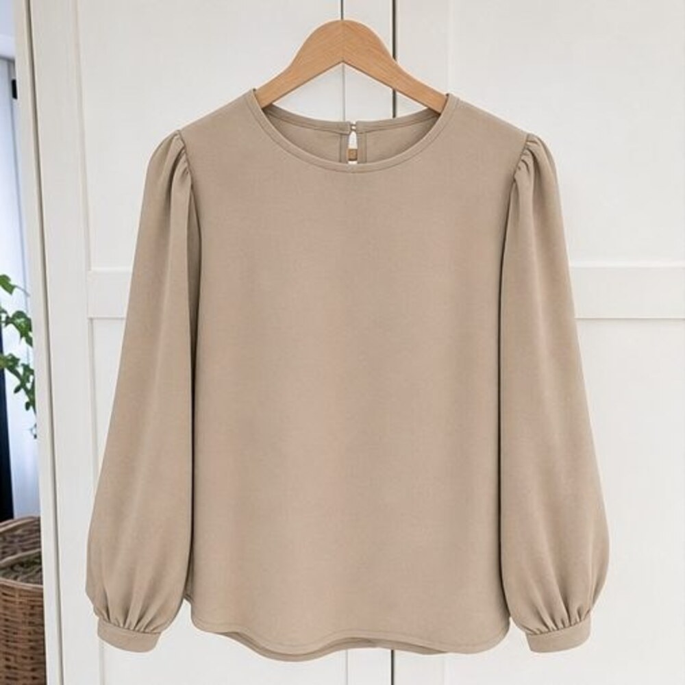 Sand Peplum Top